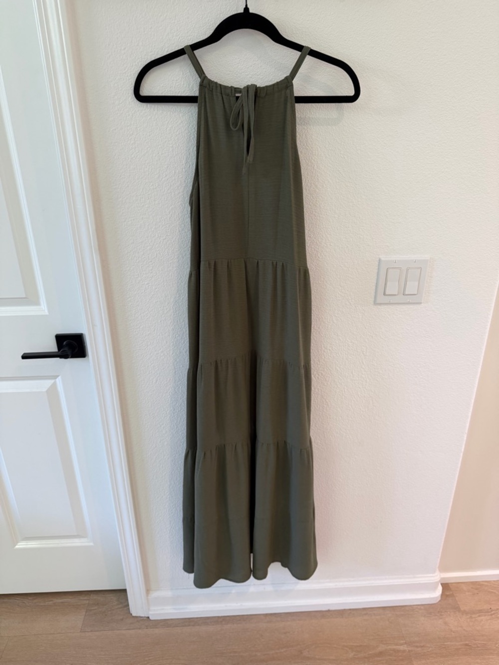 MSK Olive Green Tiered Maxi Dress - Picture 2 of 7